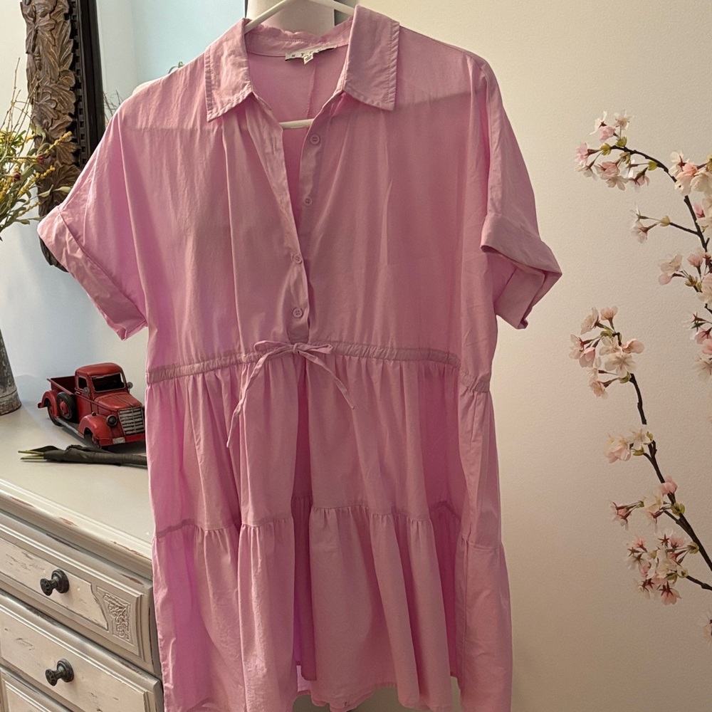 HYFVE, Tiered Button Front Babydoll Dress